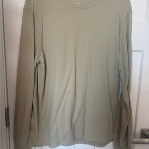 SKIMS Men's Long Sleeve Shirt in Light Olive